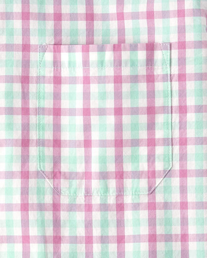 GYMBOReeGymboree Men's Dad and Son Matching Long Sleeve Button-Down Shirt, Allure Pink, M Allure Pink M