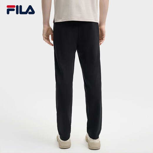 Fila Fila official men's knitted trousers 2025 summer new fashion casual simple basic straight pants men's black-BK L 175/84A/L