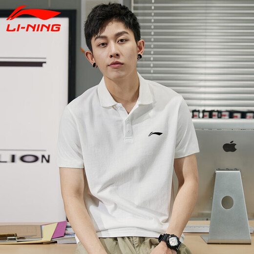 Li Ning lapel polo shirt men's short-sleeved clothes spring and summer new summer pure cotton casual breathable half-sleeved T-shirt men's T-shirt