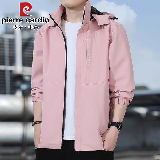 Pierre Cardin Jacket Men's Spring New Loose Large Size Outdoor Mountaineering Clothing Casual Hooded Jacket Men's 8820 Camel XL Recommended 121-140Jin Jin is equal to 0.5 kg