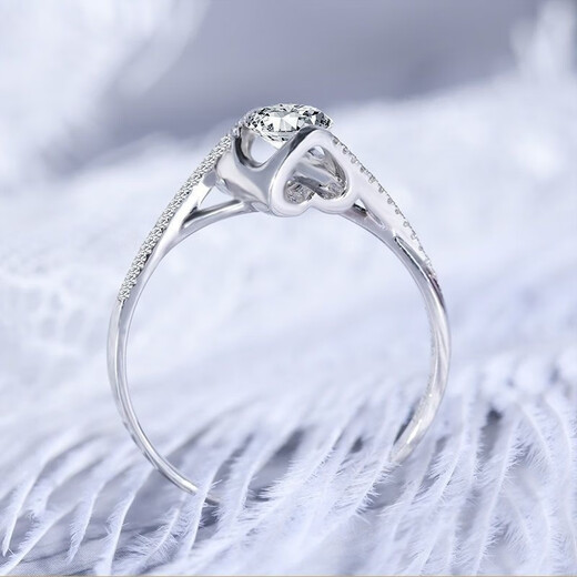 BZKS999 sterling silver ring women's open four-leaf clover pure silver ring platinum angel kiss ring alive + certificate + gift box 2 carats