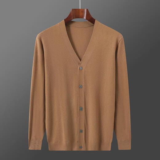 Mishide Ultra-dünn Woll-Strickjacke Herren wehte Woll-Strickjacke Herrenkragen mit fester Farbe Strickpullover loser lässiger Mulberry Seidenhändler Dunkelgrau 2xL180 bis 200jin [Jin gleich 0,5 kg] Alle Größe