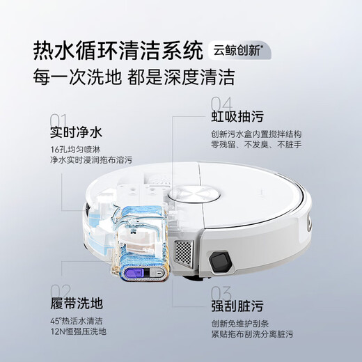 
Yunjing National Subsidy Xiaoyao 002 Sweeping Robot Sweeping and Mopping Integrated Automatic Cleaning AI Live Water Track Floor Washing Machine Mop Free Scrubbing Mopping Robot Xiaoyao 002 Water Drop-up Version