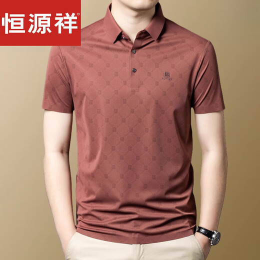 恒源祥高档品牌轻奢短袖t恤男2025新款夏季休闲爸爸装上衣polo.衫新品 深灰-15286 M 165