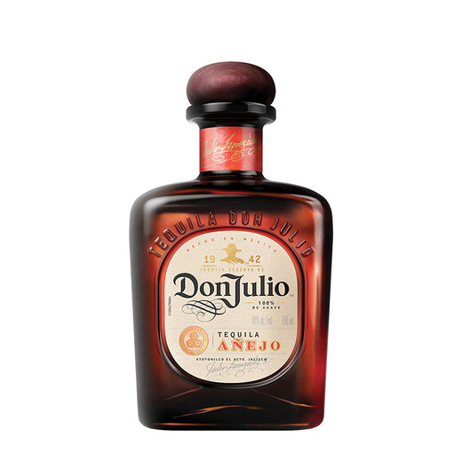唐胡里奥（DON JULIO）1942陈酿龙舌兰酒珍藏金标 墨西哥原瓶进口洋酒 海外版 陈酿 750mL 1瓶 单瓶装 珍藏龙舌兰