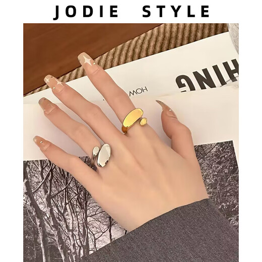DL 1998 18k plated ring European and American style light luxury titanium steel plated 18K gold color-preserving opening for women metal versatile in A gold (half opening can be fine-tuned) opening adjustable