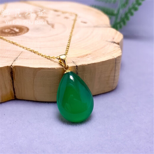 OEMG 18K gold inlaid marrow pendant large simple water drop necklace Yanglu Bao single pendant high-end 18K gold inlaid