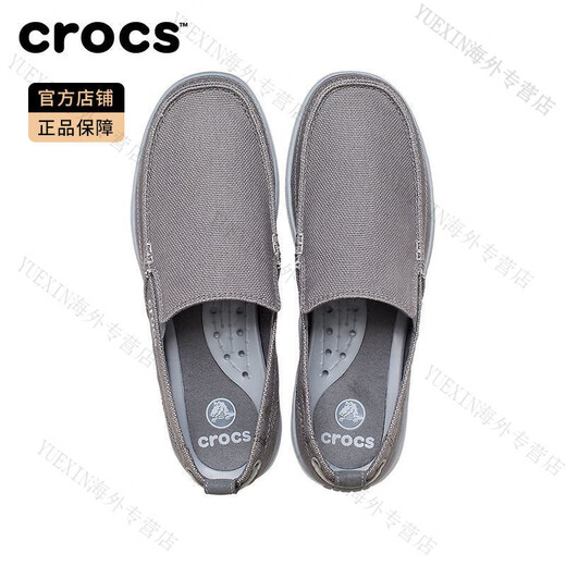 卡骆驰（crocs）男鞋卡骆驰帆布鞋男士乐福鞋一脚蹬休闲平底鞋 |207635官方旗舰正 深蓝色_水泥灰-46K 41 -42 (260mm) M8