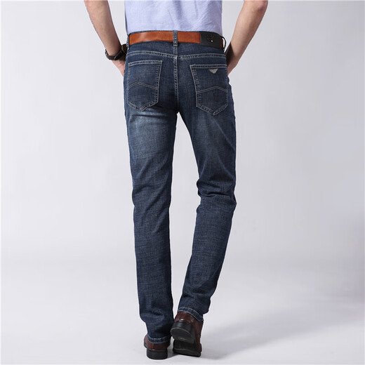 FALAMONE new stretch jeans men's 2025 loose straight casual long pants spring and summer 854 blue + 9624 blue black Regular Regular 29 (2 feet 2) Waist circumference