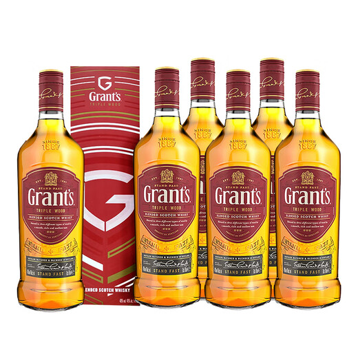 Les trois barils de Spirits âgés de Grant Spirits Écosse Original Importé Vin étranger Mélange de whisky Boîte de whisky Grant's Three Barrels 700ml Six Bottrages (codé et boîte)