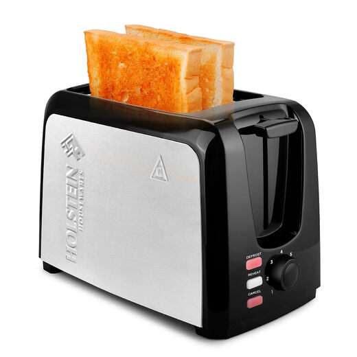 Holstein Housewares 2-Slice Toaster with 7 Browning Control Settings, Black - Perfect for toasting bread, bagels and waffles