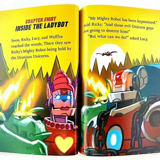 威猛机器人版9册mighty robot礼盒装全彩英文童书点读版赠视频 漫威分级英文读物31册(无盒) 礼盒装