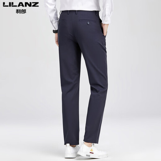 Lilang Mulberry Silkworm / Silk Casual Pantals Men's Thin Style 2025 Summer Business Elastic Anti-Wrinkes Straight Fir-Free-Free Grey H9896 29