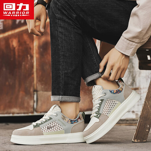 Chaussures guerrières Chaussures pour hommes polyvalents pour hommes Chaussures de sport décontractées l699c blanc / marron clair / marron 40