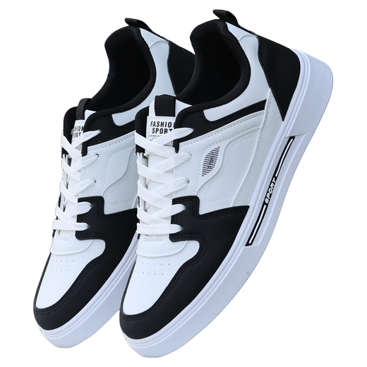 
Western Region Camel Men's Shoes 2025 New Autumn Leather Sports and Casual Shoes Men's All-match Fashion White Shoes Student Shoes White and Black 9910[K] 38