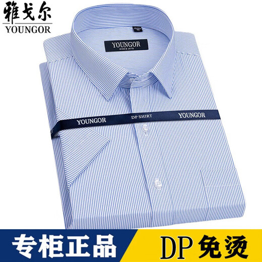 CEO Yageor's new summer and autumn business men's short-sleeved shirt pure cotton formal dress shirt DP non-iron work shirt DX6636 short-sleeved shirt DX6636 short-sleeved shirt 38 Suggested 100-115Jin [Jin equals 0.5 kg]