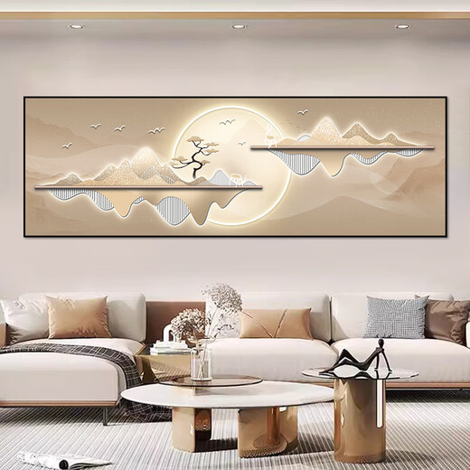 Western scenery PEEP SHOW Modern light luxury living room decoration painting self-adhesive paintings meaning good landscape paintings hotel bedroom bedside painting room sticker painting BY4877 240*80CM with glue on the back (high-definition waterproof, sticky when tearing it open