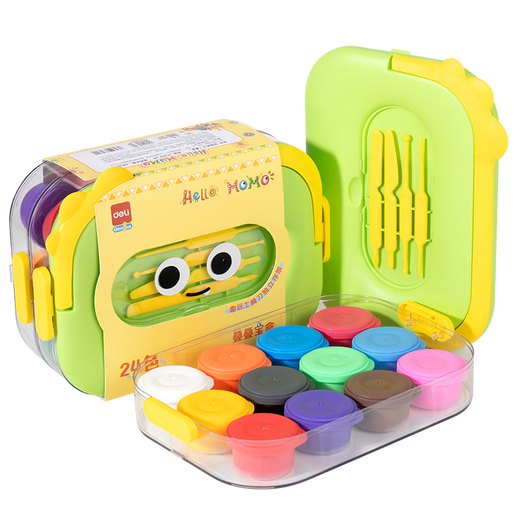 Deli (deli) children's 24-color ultra-light clay stacking box colored clay plasticine students and children's first school birthday gift YC999-24