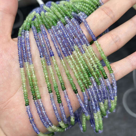 Red shadow natural tanzanite tsavorite glossy abacus disc beads loose beads DIY bracelet necklace semi-finished products imported from India 3.3-3.5mm 1 piece 40cm Buta