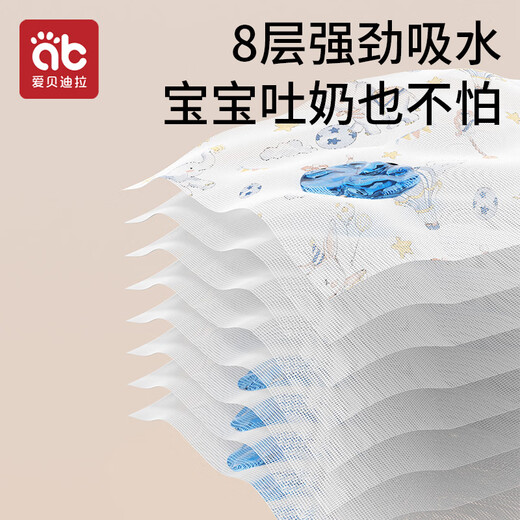 Aibedila Newborn Pillow Pillow Cover Baby Cloud Pillow Bamboo Cotton Antibacterial Washable Flat Pillow Burp Cover 2 Pack