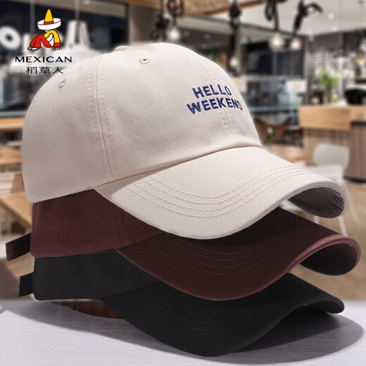 Scarecrow (MEXICAN) Spring and Autumn Versatile Sun Hat Large Head Circumference Unisex Simple Fashion Baseball Peaked Cap Beige One Size Adjustable