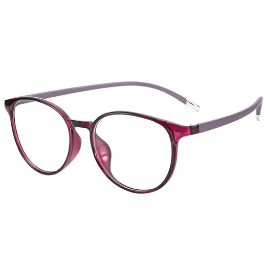 FENCHI reading glasses for women, middle-aged and elderly people, anti-blue light young and fashionable ultra-light high-definition old-fashioned glasses purple-red-300 degrees