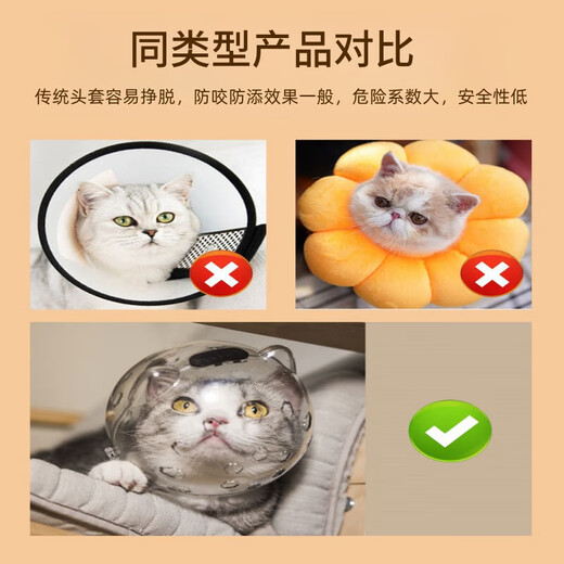 Miling cat space hood Elizabethan ring sterilization protective hood anti-biting and licking break away cat muzzle bathing and nail clipping Small size - recommended 5-10 Jin Jin equals 0.5 kg cat