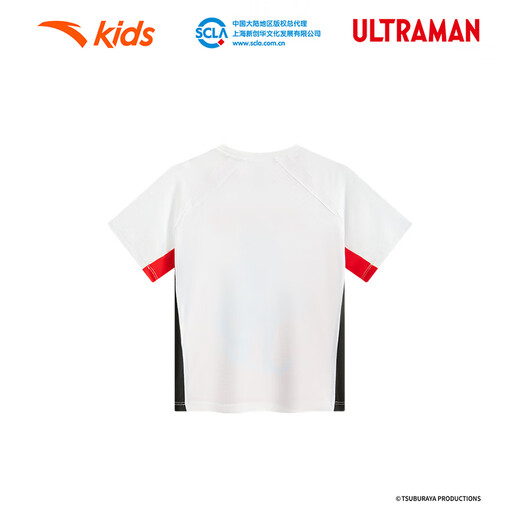 Anta children's T-shirt boys' wear Ultraman famous short T26 summer high elastic single guide quick dry cycling short sleeve pure white-1 110 cm/child