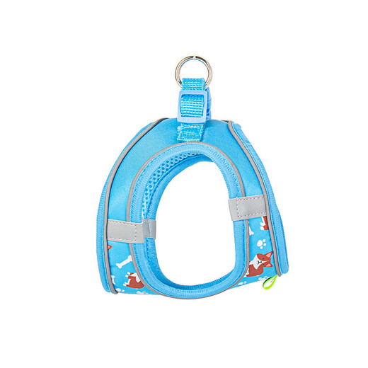 JD Logistics Pet Dog Leash Small Dog Teddy Vest Style Dog Walking Leash Vest Blue S (Recommended 6-12 Jin Jin equals 0.5 kg) Polyester