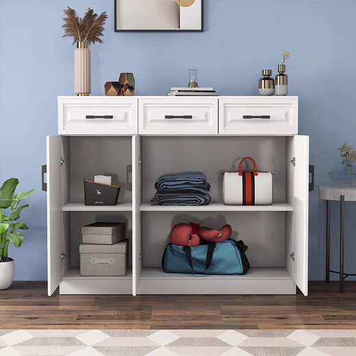 Chu Carpenter solid wood balcony cabinet storage cabinet sun protection shoe cabinet large capacity drawer storage storage cabinet bay window cabinet European style customization solid wood 80*40*100 two doors and two drawers