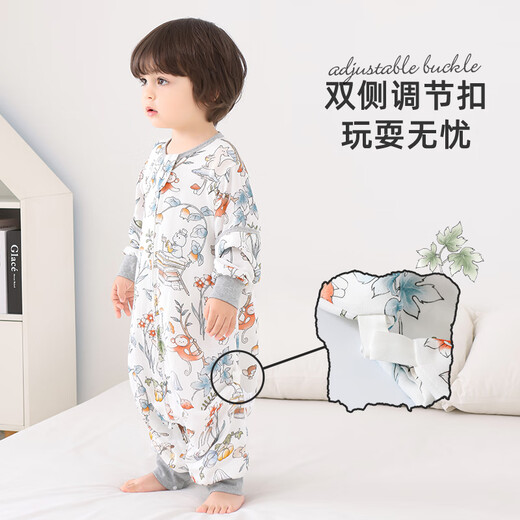 
baby friend baby sleeping bag front 4 back 2 bamboo cotton gauze sleeping bag summer thin baby one-piece pajamas children's anti-kick quilt 90 size