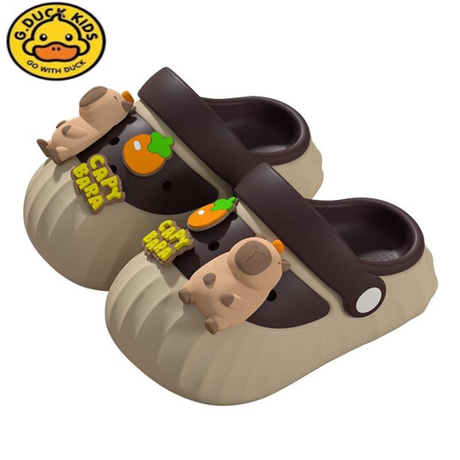 G. Duckkids Kapi Barra Cartoon Chaussures de trous pour enfants non glissa à l'extérieur Wear Boys and Girls 2025 Nouveau sac de sandales Toe 8668 KAPI / KAKI BROR