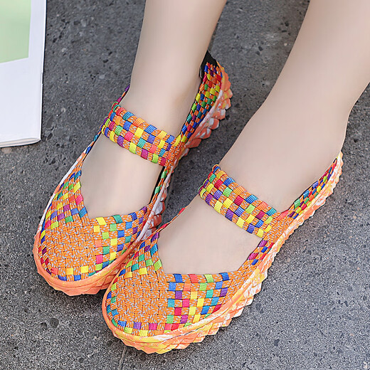 Zapatos valvulares de pulgar Sulai para zapatos grandes de los pies anchos zapatos para mujeres Arañas transpirables zapatos con el dedo redondo de la cabeza del dedo del pie del pie del pie del pie del pie del pie del pie del pie del pie del pie) (688 modelos) Naranja 41