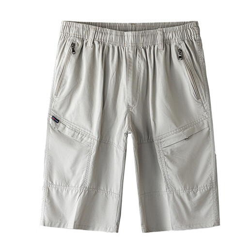 Romon Pure Cotton Pantalon recadré pour les hommes en été 2025 Nouveau pantalon de plage droite lâche Pantalon décontracté extensible pour garçons 9859-bleu xl recommandé 100-120Jin [Jin est égal à 0,5 kg]