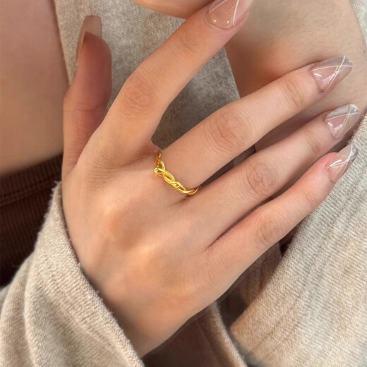 Oein year of snake zodiac year gold twin snake ring gold single ring ring female Valentine's Day birthday gift for girlfriend and wife twin snake ring opening adjustable