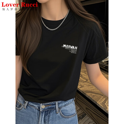 LOVER RUCCI白色短款短袖t恤女纯棉2025年新款夏季宽松正肩半袖上衣女小个子 KE693白色 M