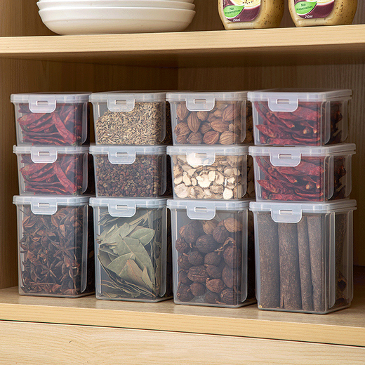 Zhe kitchen spice storage box, cinnamon, star anise, peppercorns, dried chili pepper, seasoning jar, grains, tea storage box, spices/grains/small ingredients, moisture-proof packaging, 131ml, 1 small size