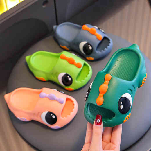 Cute children's slippers for boys 2025 new summer baby girl indoor bath non-slip boys' slippers for outer wear orange (upgraded environmentally friendly material) 12 230 yards (inner length 22CM suitable for sizes 36-37)