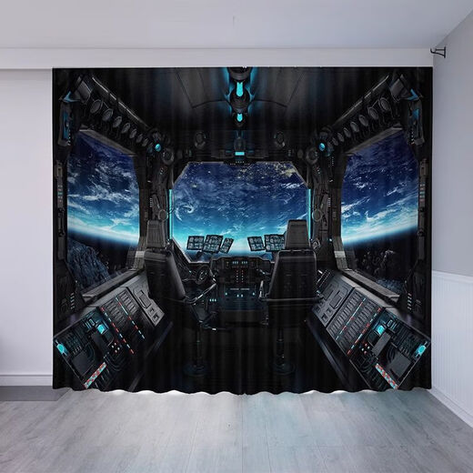 
Youguan 3D three-dimensional technology-sensing curtains for boys bedroom Internet cafe partition curtains ktv bar Internet cafe e-sports hall blackout curtains 10 (12099) hook model 3.5m wide 1 piece/height customization please note