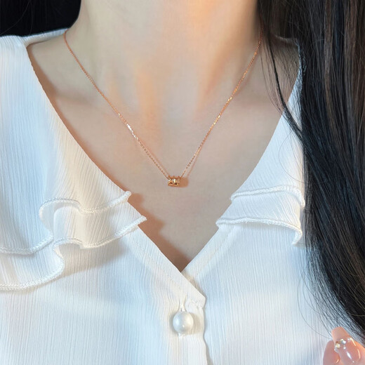 DOMEN French 18k gold-plated rose gold necklace small waist gold color light luxury niche girl style clavicle chain jewelry rose gold
