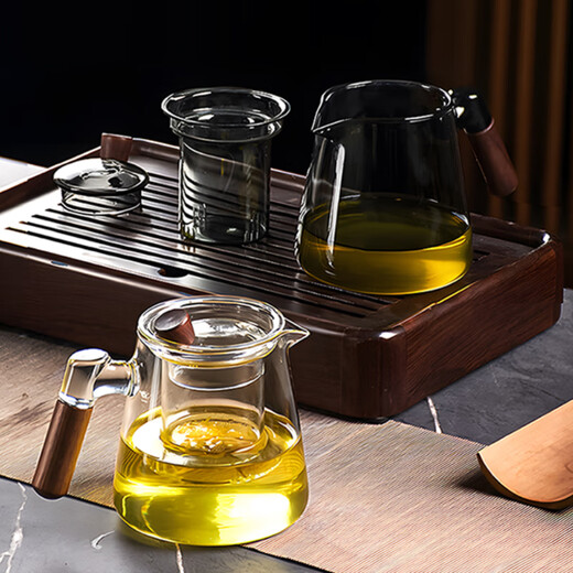 Tea Prince Teapot Tea Water Separation Tea Cup High Borosilicate Glass Teapot Tea Set Personal Cup Filter Tea Green Tea Cup Tea Set Xiangyun Teapot-Smoke Gray