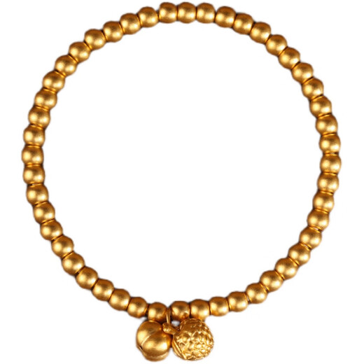 ZHIO 999 pure gold plated small accessories DIY bracelet small pendant plated 24K gold plated bell Fu brand bracelet for men and women Xiaofu brand