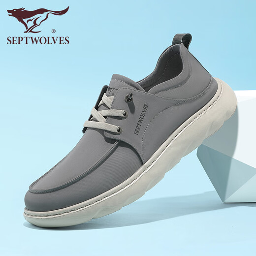 Zapatos de lona Septwolves, zapatos para caminar transpirables y frescos de seda helada para hombre, otoño 2025, nuevos zapatos informales ligeros sin cordones para papá para hombre, gris 9928 39
