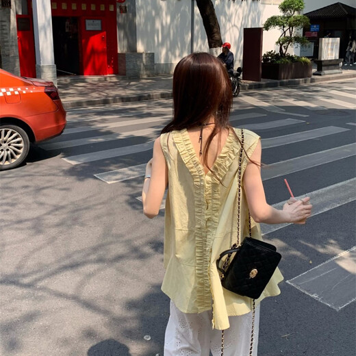 荣西图（RONGXITU）韩国原单V领衬衫蕾丝阔腿裤两件套 9273#蕾丝裤S码 M