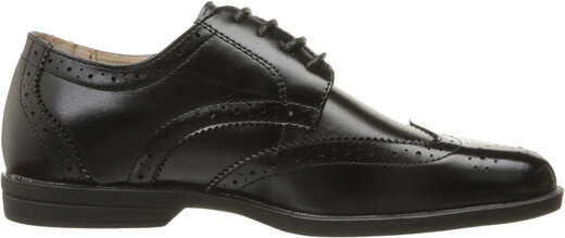 Florsheim Boys, Reveal Wingtip Oxford Shoes JR Junior and Senior, Black, 1.5 Senior Black 1.5 Senior