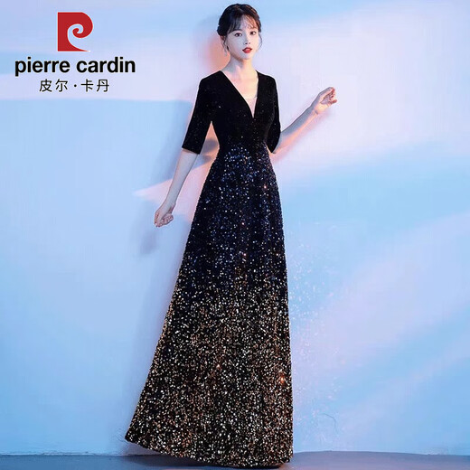 Pierre Cardin's new large choir dress, student singing red song, long dress, poetry recitation, adult choir conductor performance dress, red S