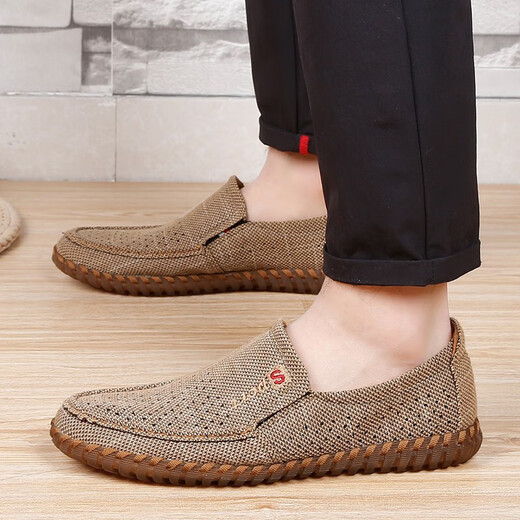 Lujie Tolevas Chaussures Old Pékin Chaussures en tissu de Pékin Légères Luzy Chaussures Summer Beef Beef Tendon Soft Soft Non-Slip Dad Shoes Couleur de chameau (style d'été) 42