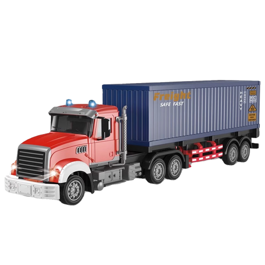 Camion à télécommande Zhouge, camion super grand, remorque de charge, camion à plats, camion à conteneurs, véhicule électrique pour enfants transport, roule à six voies à six voies à long terme, alimentation à trois électriques haut de gamme pendant environ 90 minutes