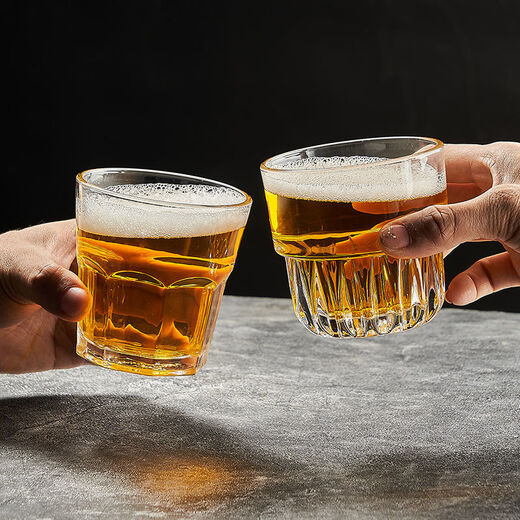 叶余6174人收藏整箱钢化玻璃杯啤酒杯商用KTV酒吧专用八角水杯防摔家 钢化八角：二两杯 100ml 40只