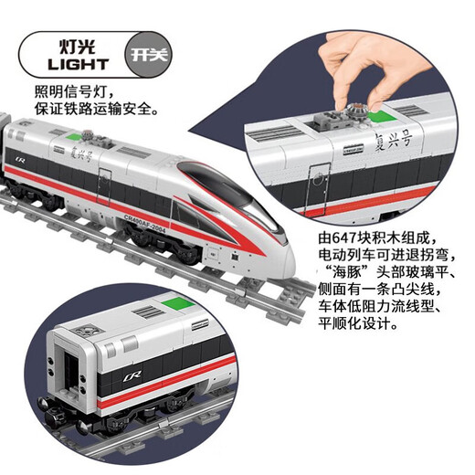 LEGO RAINWAY TRAIN CONSTRUCTIONS LES ÉTATS-COURANTS ASSEMBLES DE Station de métro Electric Model pour enfants Toys Fuxing Red Golden Dragon Train [647 GRAIN]